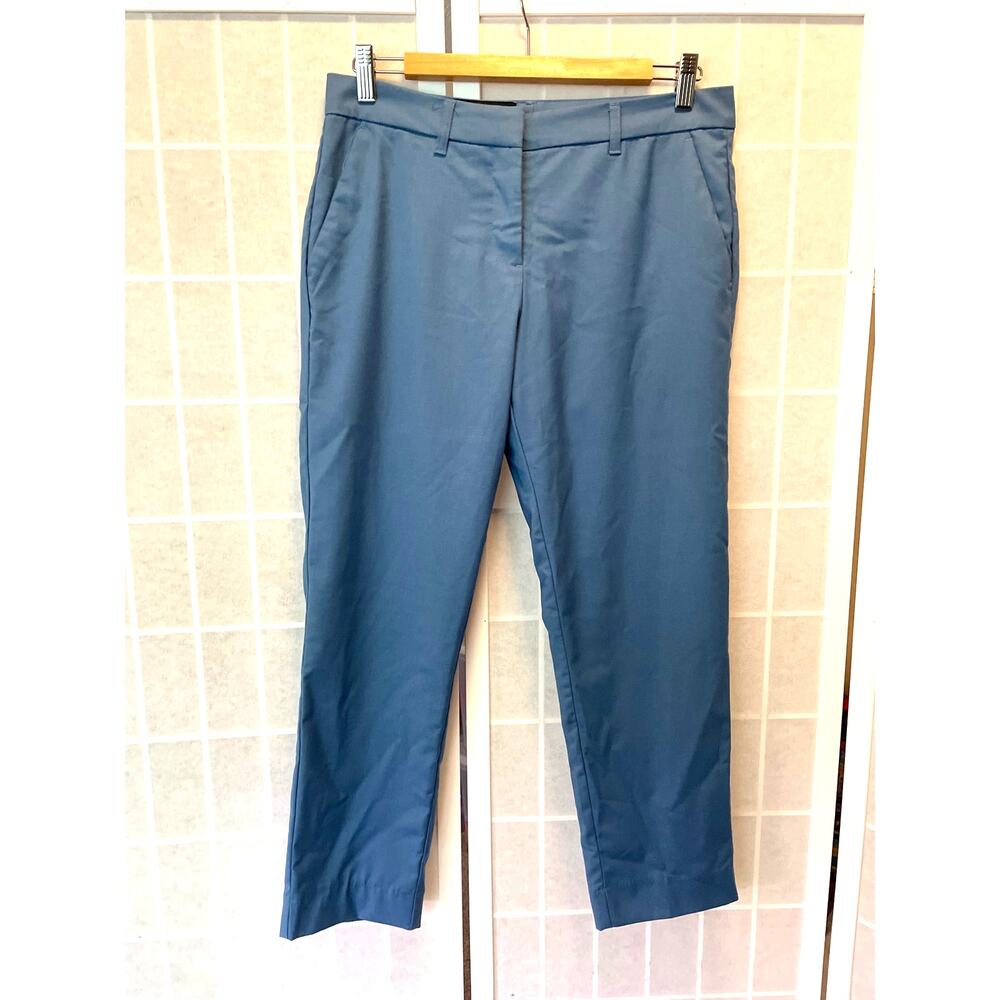 Wildfang Cropped Trouser Pants 6 Slate Blue Ankle Length Androgynous Minimalist